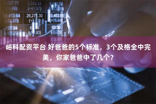 峪科配资平台 好爸爸的5个标准，3个及格全中完美，你家爸爸中了几个？