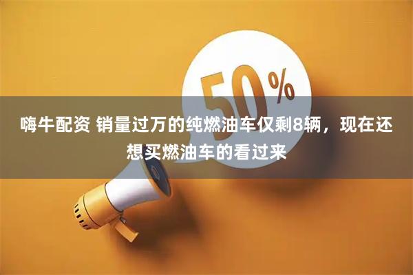 嗨牛配资 销量过万的纯燃油车仅剩8辆，现在还想买燃油车的看过来